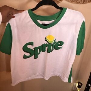 Womens Green and White sprite top